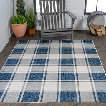 Sabine Traditional Farmhouse Bold Gingham Area Rug